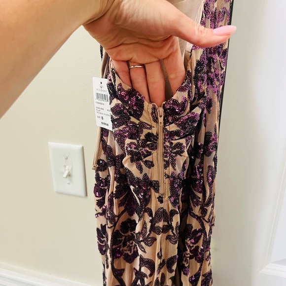 NWT Windsor purple and nude Slit Maxi Gown size small - Picture 10 of 12